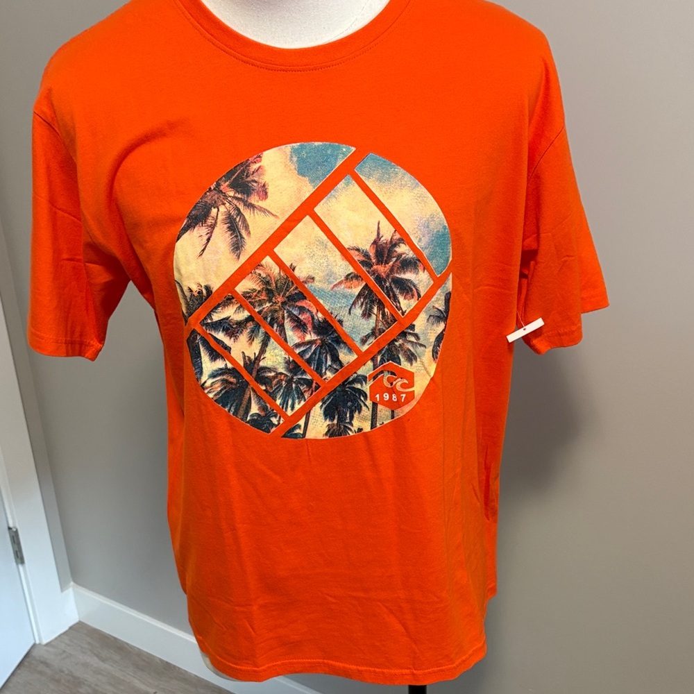 Vibrant Orange Graphic Tee
